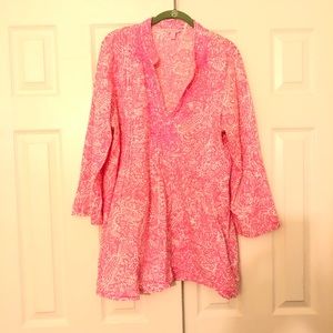 Lilly Pulitzer Cha Cha Print Tunic Pink XL